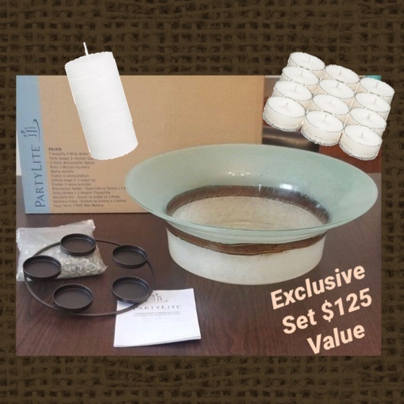 Mouth Blown Glass Candle Set - Picture 3 of 3